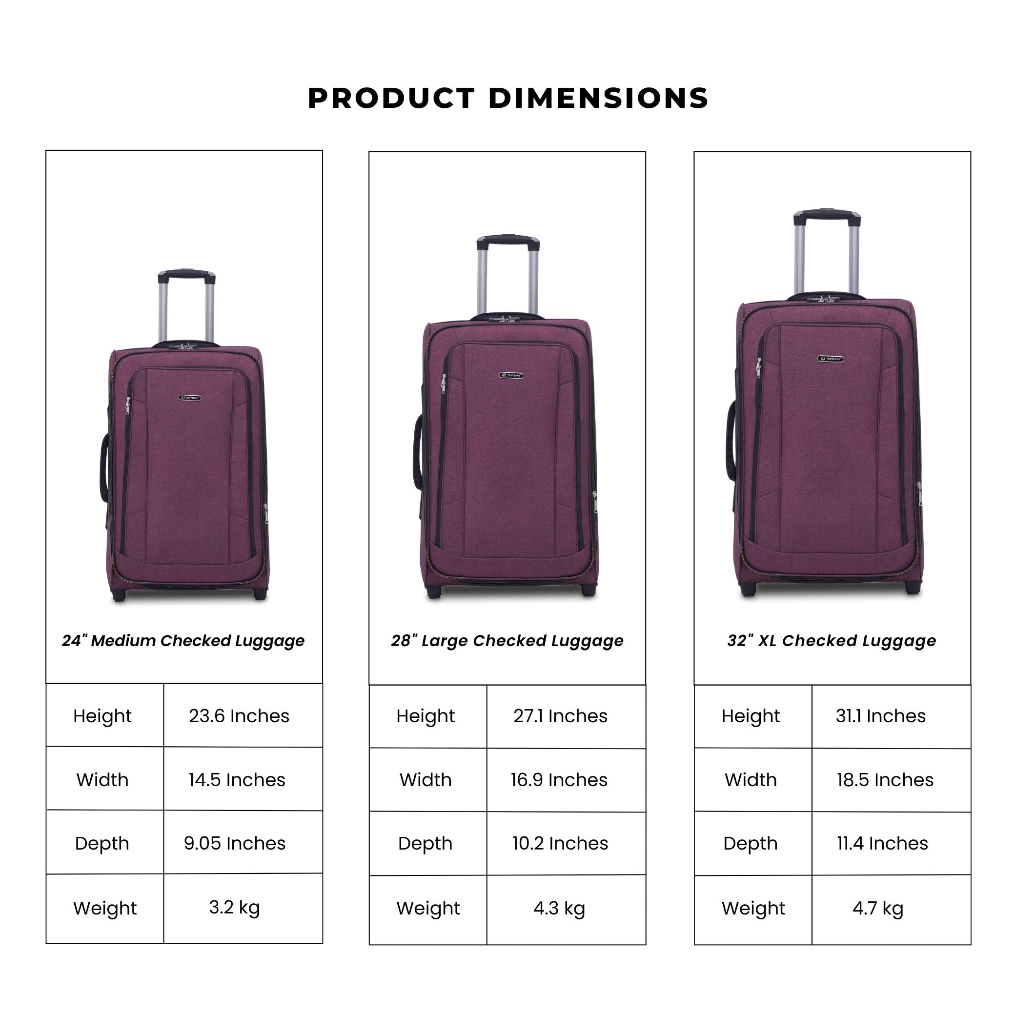 SWIFT TRIP (3Pc Luggage Set) Magenta