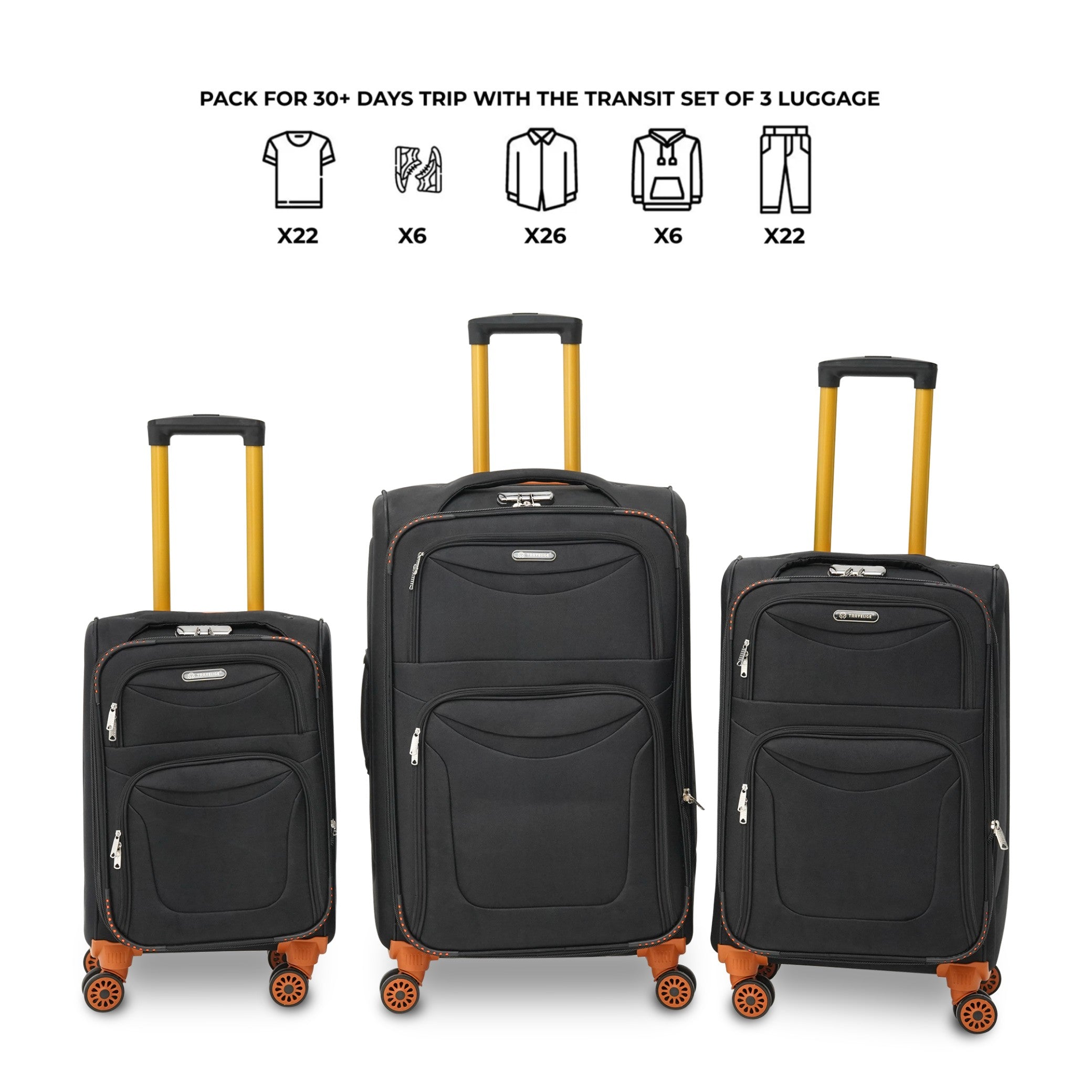 TRAVEL PRIME Luggage (Black)