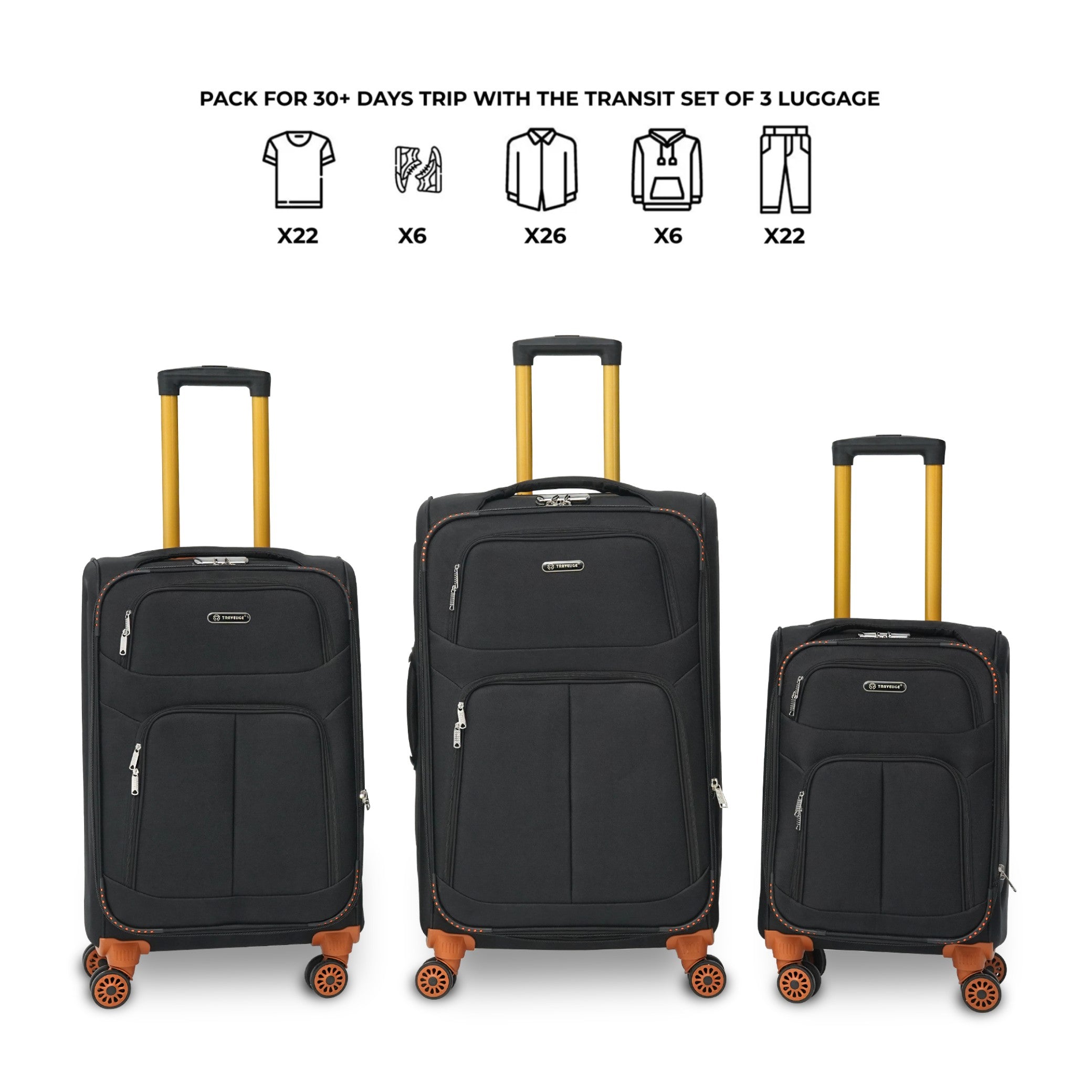 JOURNEY MATE Luggage (Black)