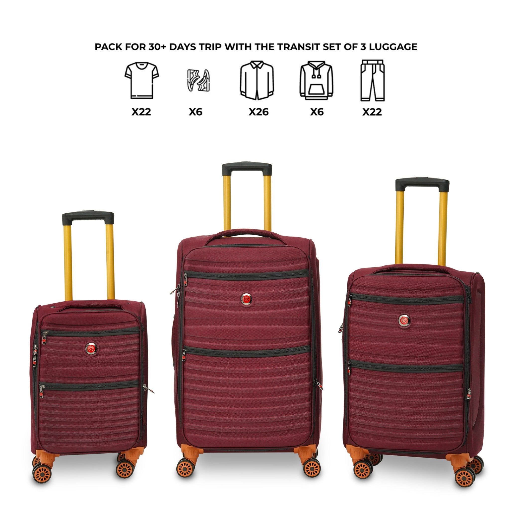 ELITE EXPLORER Luggage (Burgundy)