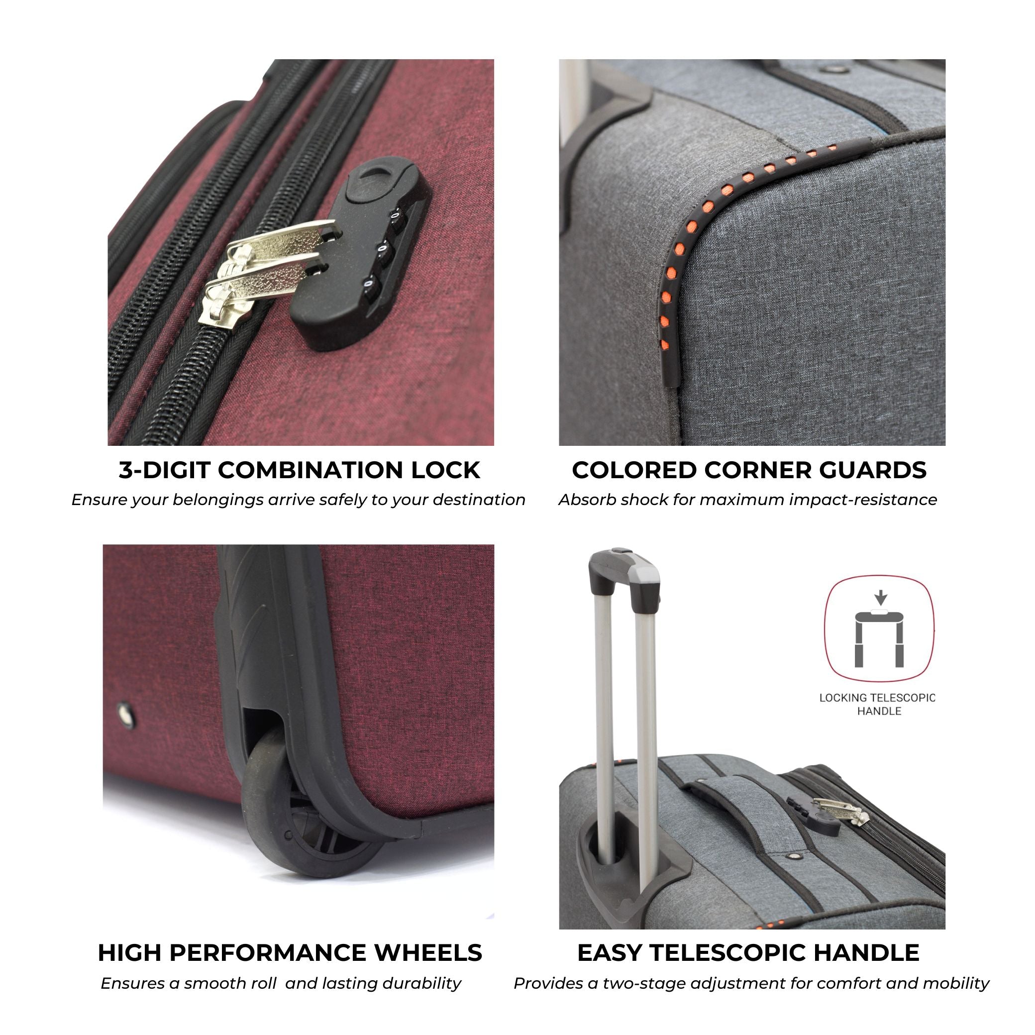 URBAN ROLL (3Pc Luggage Set) Grey