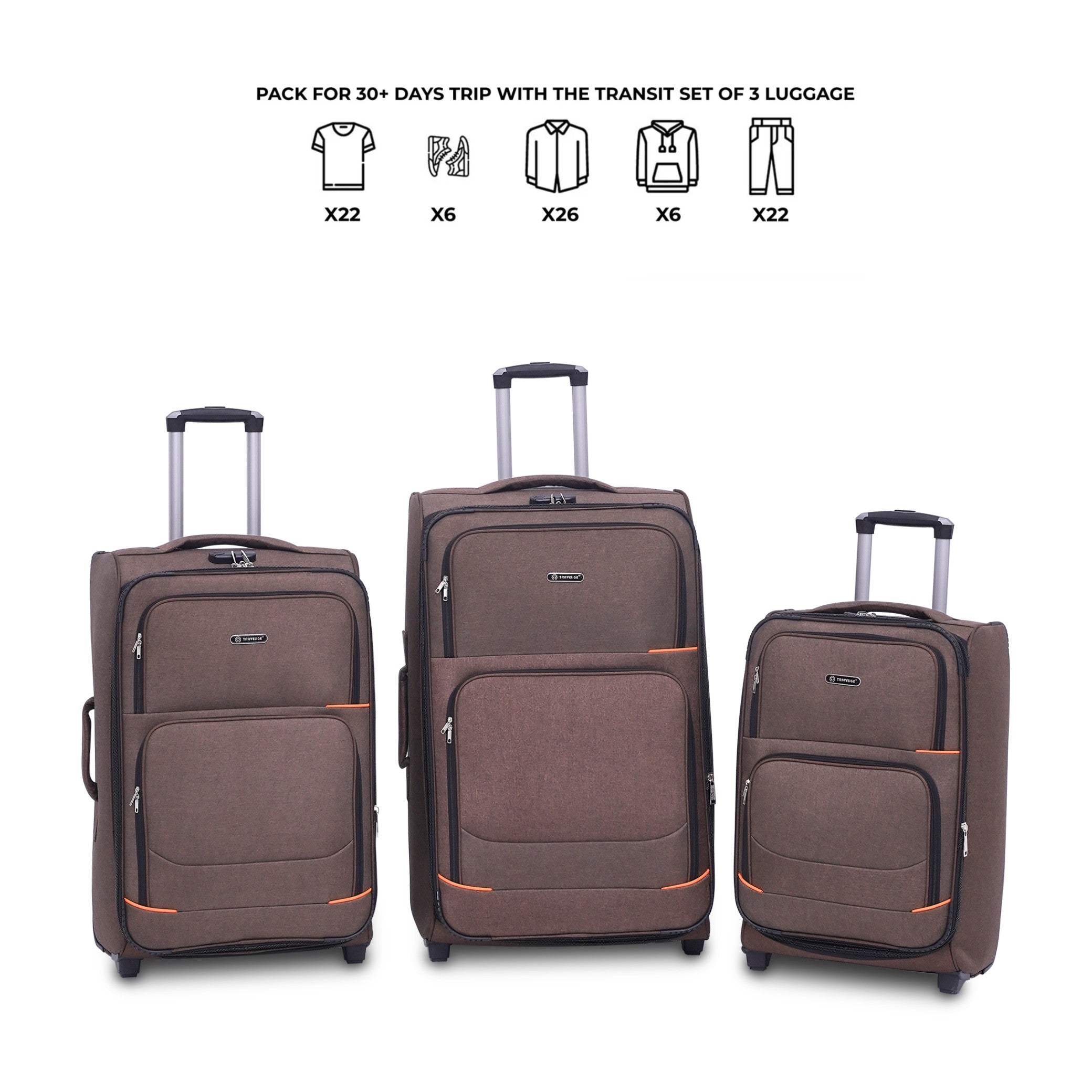 METRO CRUISER (3Pc Luggage Set) Brown