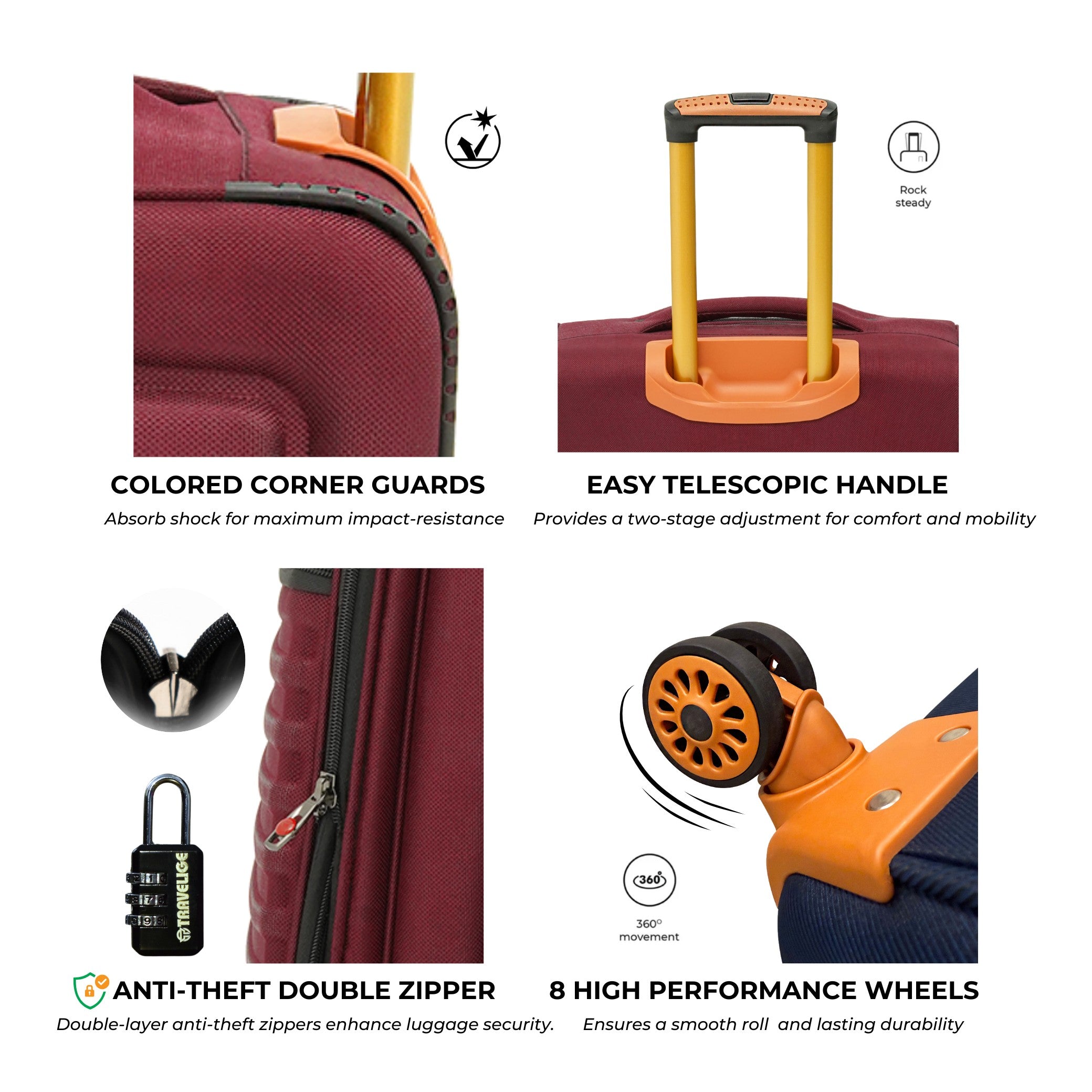 ELITE EXPLORER Luggage (Burgundy)
